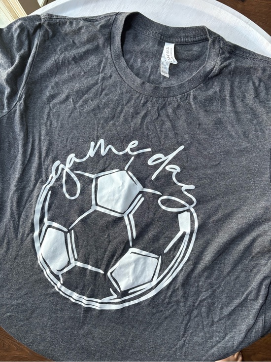 Tops - Unbranded Gray "Game Day" Soccer Graphic T-Shirt
